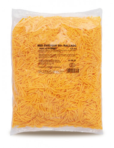 Cheddar naranja 50+ Julienne 6 x 2 kgs FLANDERS FOOD PRODUCTIONS