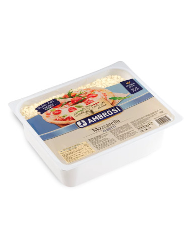 Mozzarella de leche de vaca italiana bandeja cubos 2kg. AMBROSI